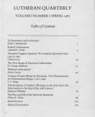 1987 Table of Contents